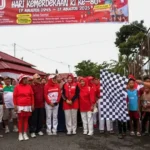 meriahkan-hut-ri,-pemdes-kampung-baru-pariaman-laksanakan-jalan-sehat