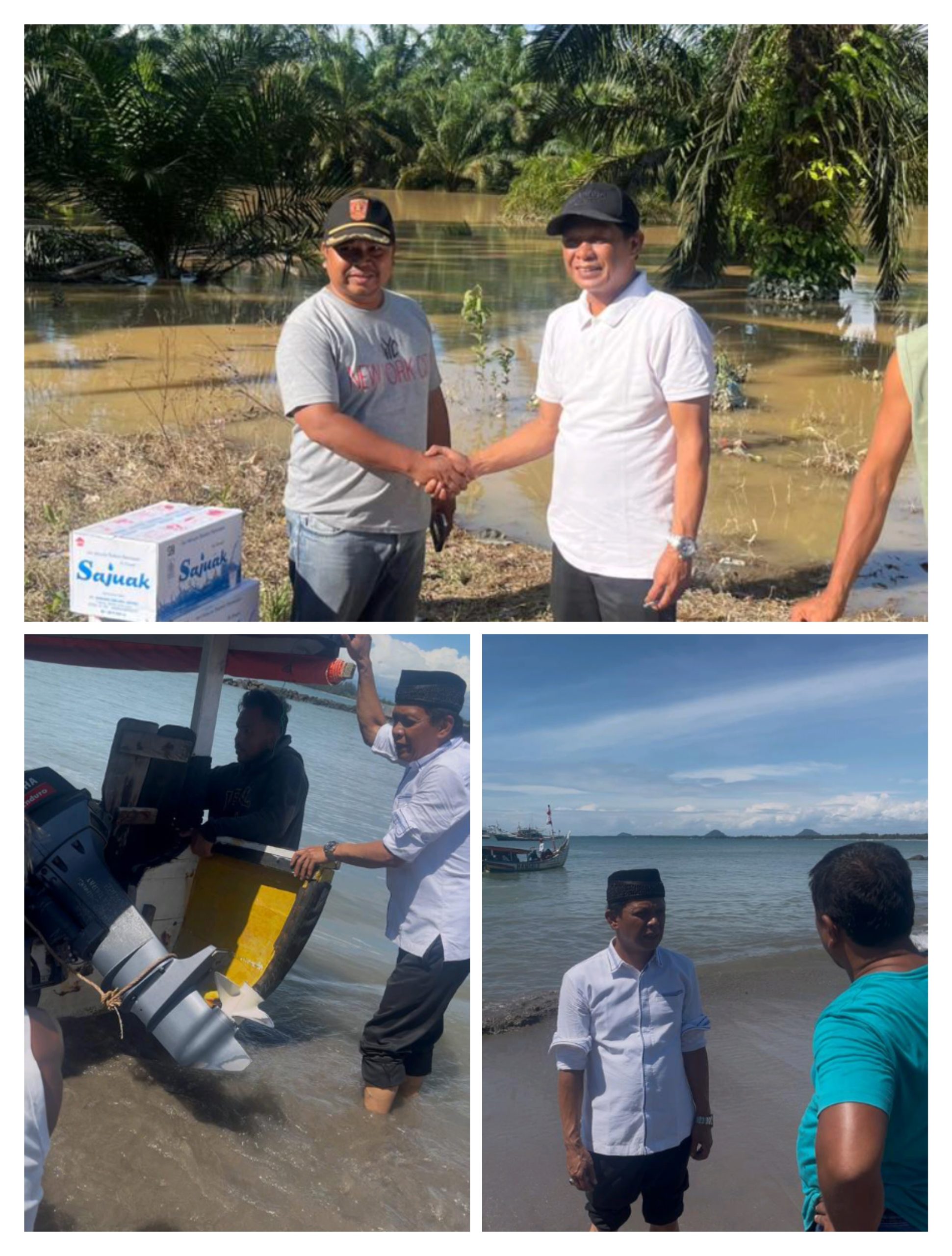 akses-darat-lumpuh,-anggota-dprd-sumbar-ridwan-dt-tumbijo-kirim-bantuan-lewat-jalur-laut