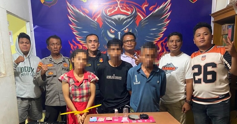 Polsek Linggo Sari Baganti Ringkus Tiga Tersangka Sabu
