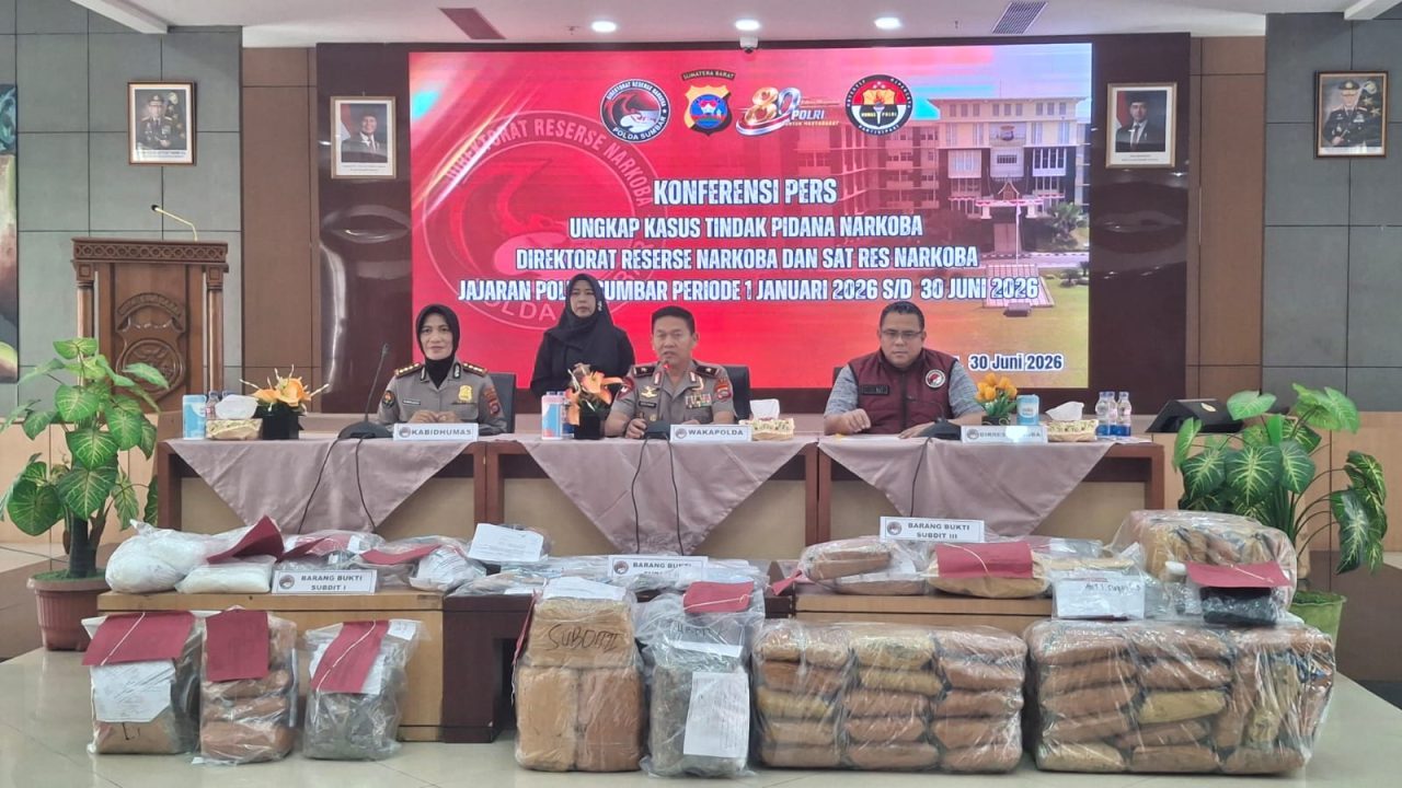 setengah-ton-lebih-ganja-disita,-polda-sumbar-ungkap-705-kasus-narkoba-di-semester-i-2026