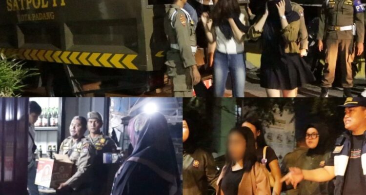 patroli-dini-hari-di-padang:-satpol-pp-sita-sound-system,-minol,-dan-amankan-warga-tanpa-identitas