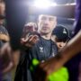 Pelatih Persik Kediri, Marcos Reina, memberikan keterangan pers usai laga melawan Persib Bandung di Stadion Si Jalak Harupat.