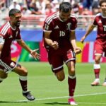 Pemain timnas Qatar berlatih di lapangan untuk persiapan laga uji coba melawan Australia jelang Piala Asia 2027.