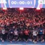 Pramono Anung memberikan keterangan pers mengenai pentingnya aturan cut-off time dalam ajang Jakarta Running Festival 2026.