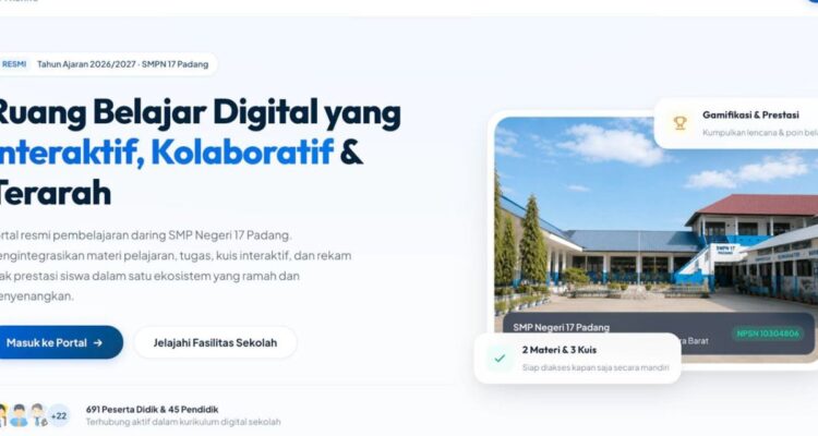 Uji coba implementasi platform Ruang Kelas Digital di SMPN 17 Kota Padang untuk transformasi pendidikan berbasis teknologi.