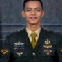 Serda Arifin Ilham saat upacara pelantikan Bintara TNI AD di Lapangan Jenderal Sudirman, Pematangsiantar.