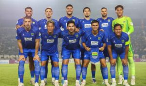 Pemain Persib Bandung merayakan kemenangan 2-0 atas Melbourne Victory di ajang AFC Champions League Two.