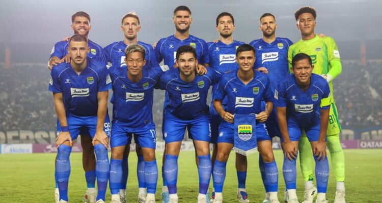 Pemain Persib Bandung merayakan kemenangan 2-0 atas Melbourne Victory di ajang AFC Champions League Two.
