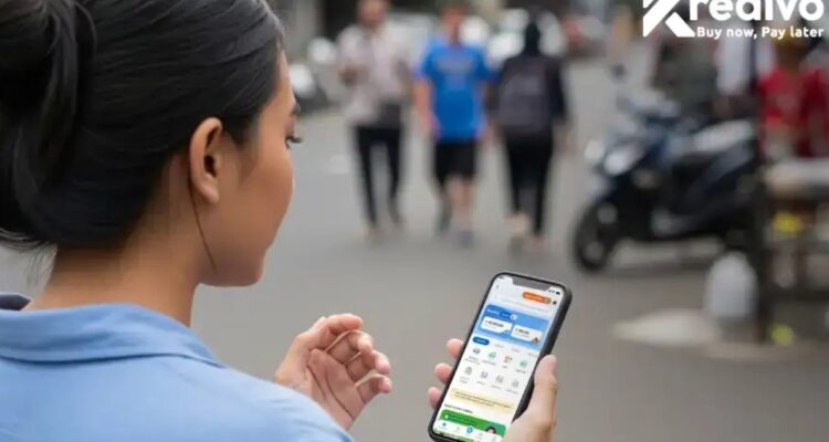 Perempuan Indonesia menggunakan aplikasi Kredivo untuk akses pembiayaan usaha dan meningkatkan kemandirian finansial.