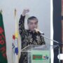 Menaker Yassierli memberikan sambutan dalam Munas VII FSP KEP KSPI terkait pengawalan implementasi UU Ketenagakerjaan baru.